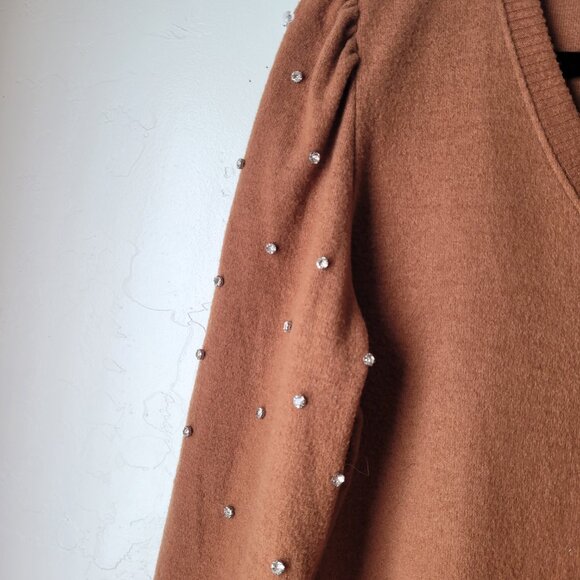 Democracy Rhinestone Sleeves Sweater Blouse - Picture 5 of 10